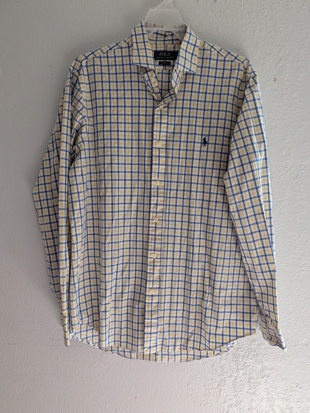 Polo by Ralph Lauren Yellow and Blue Check Classic Fit Shirt